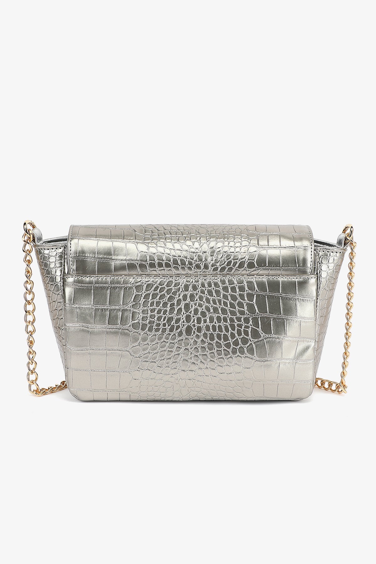 Teagan Croco Bag Silver Croc