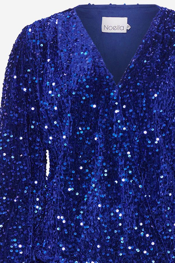 Teagan Wrap Blouse Royal Blue
