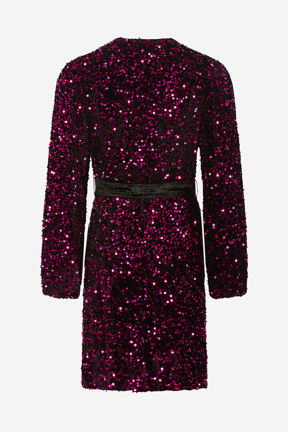 Teagan Wrap Dress Fuxia/black