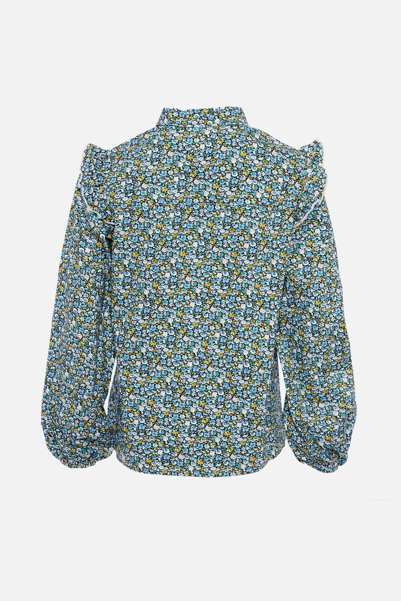 Tilla Blouse Cotton Poplin Blue Flower