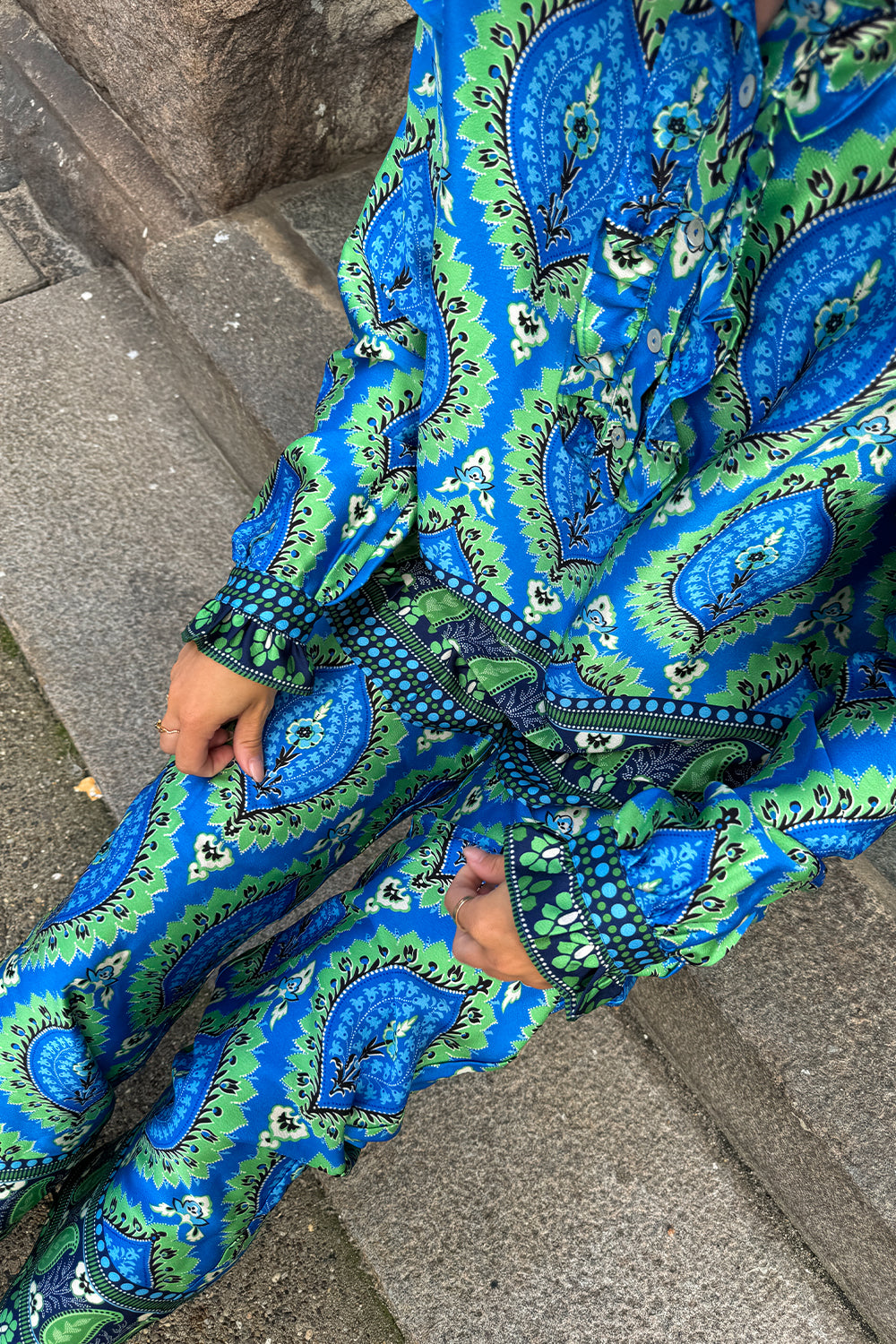 Sally Pants Trisha Blue Print