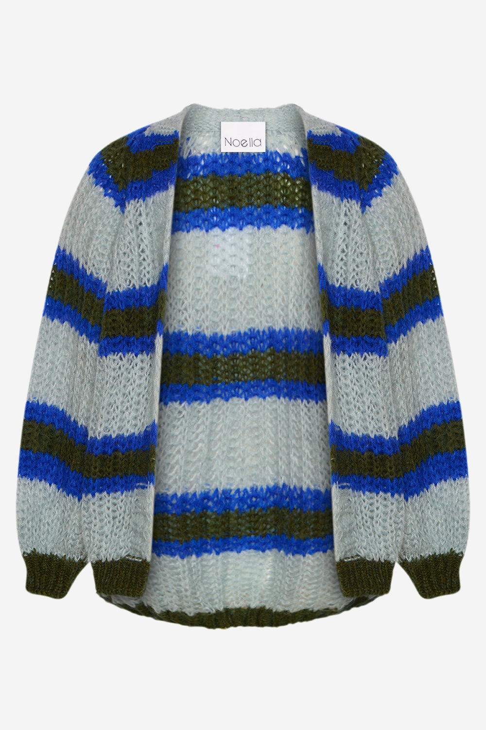 Noellas Vera Knit Cardigan Light Blue/Electric Blue/Army. Køb Cardigans hos www.noellafashion.dk