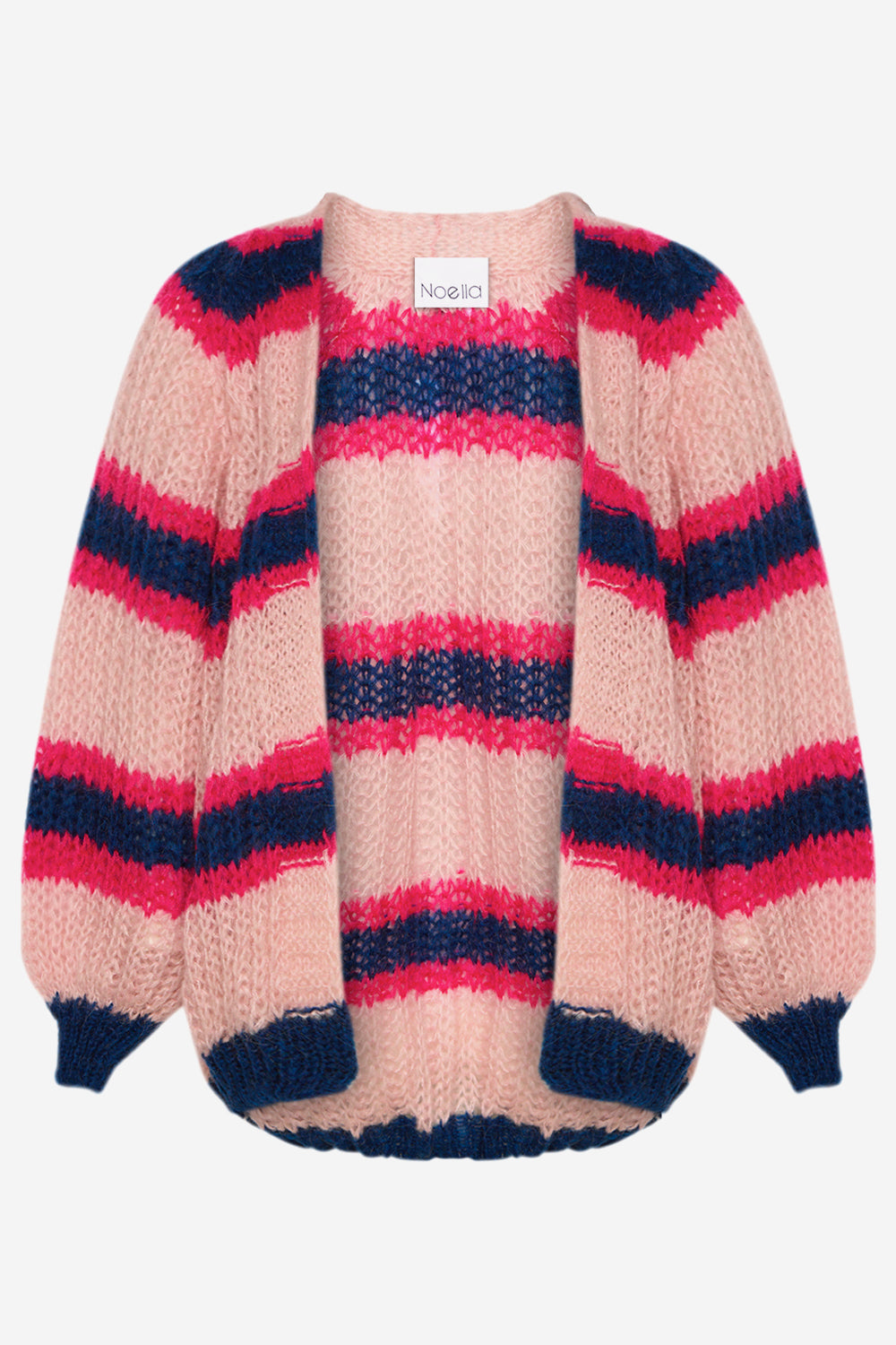 Noellas Vera Knit Cardigan Rose/Fuchsia/Navy. Køb Cardigans hos www.noellafashion.dk