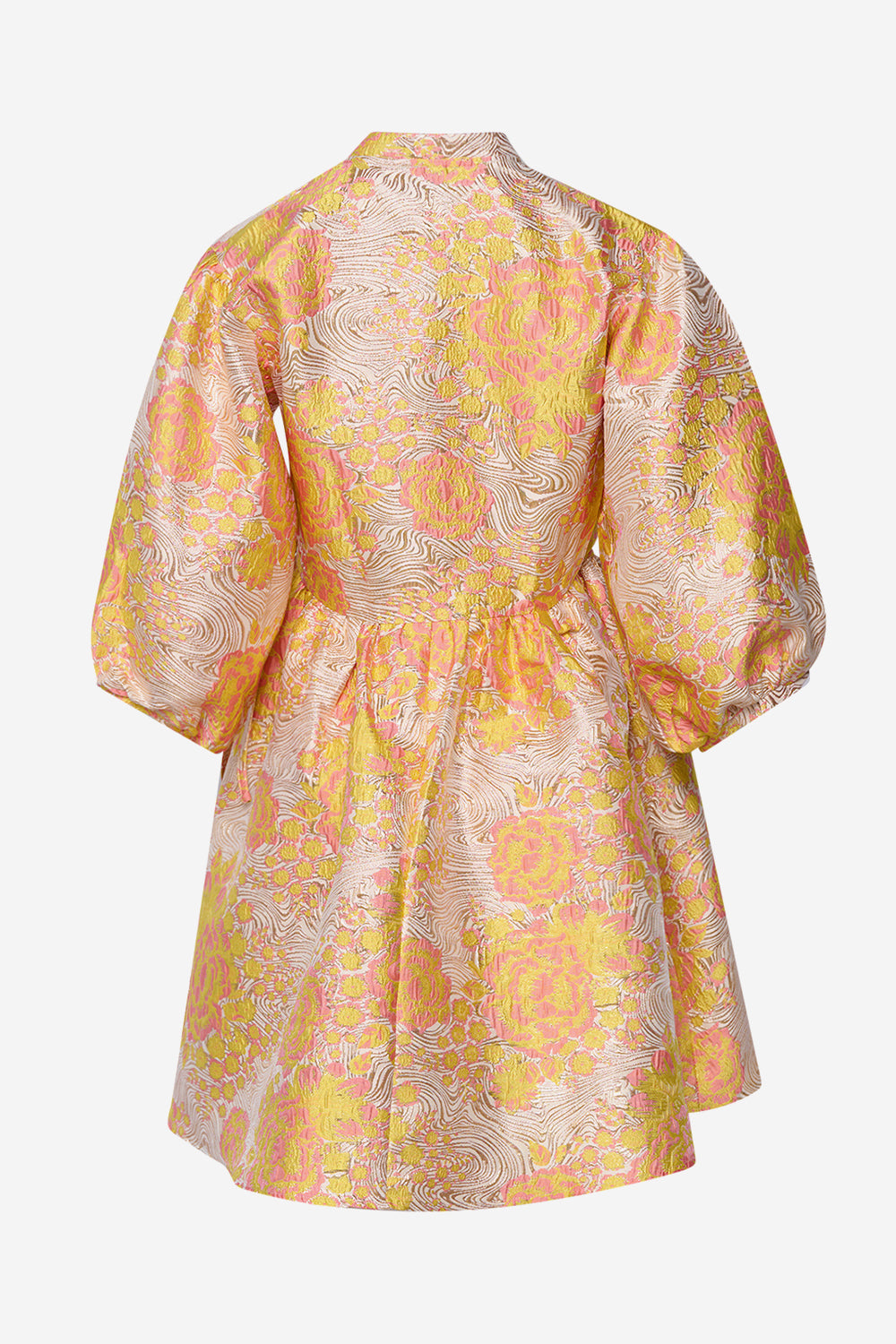 Aya Wrap Dress Yellow/rose mix