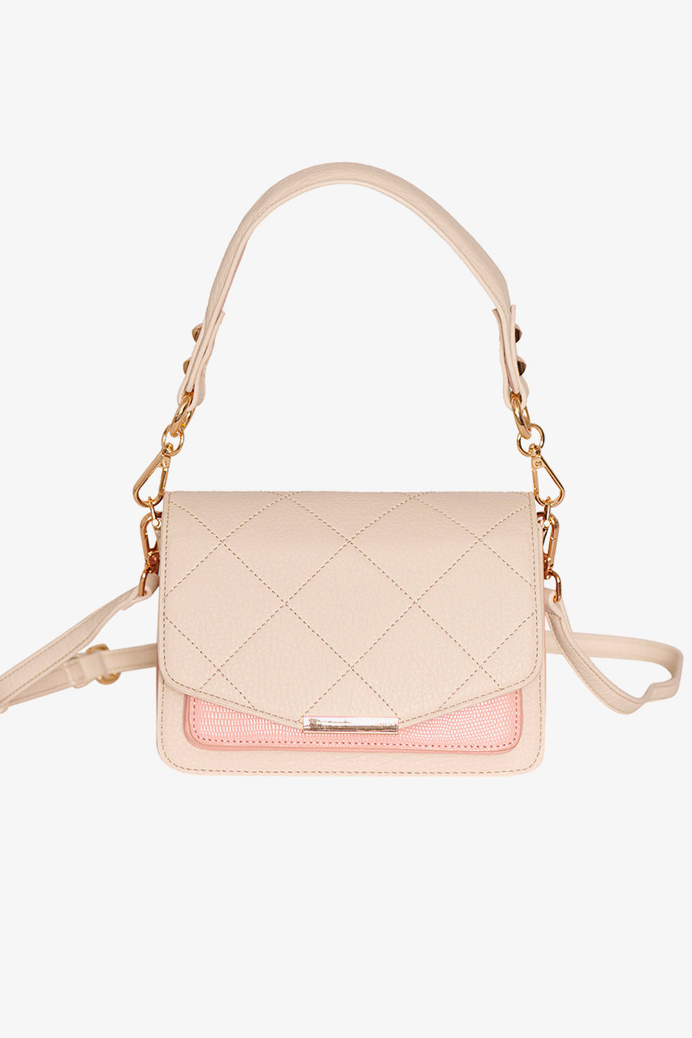 Noellas Blanca Bag Medium Rose Lizard/Sand. Køb Tasker hos www.noellafashion.dk