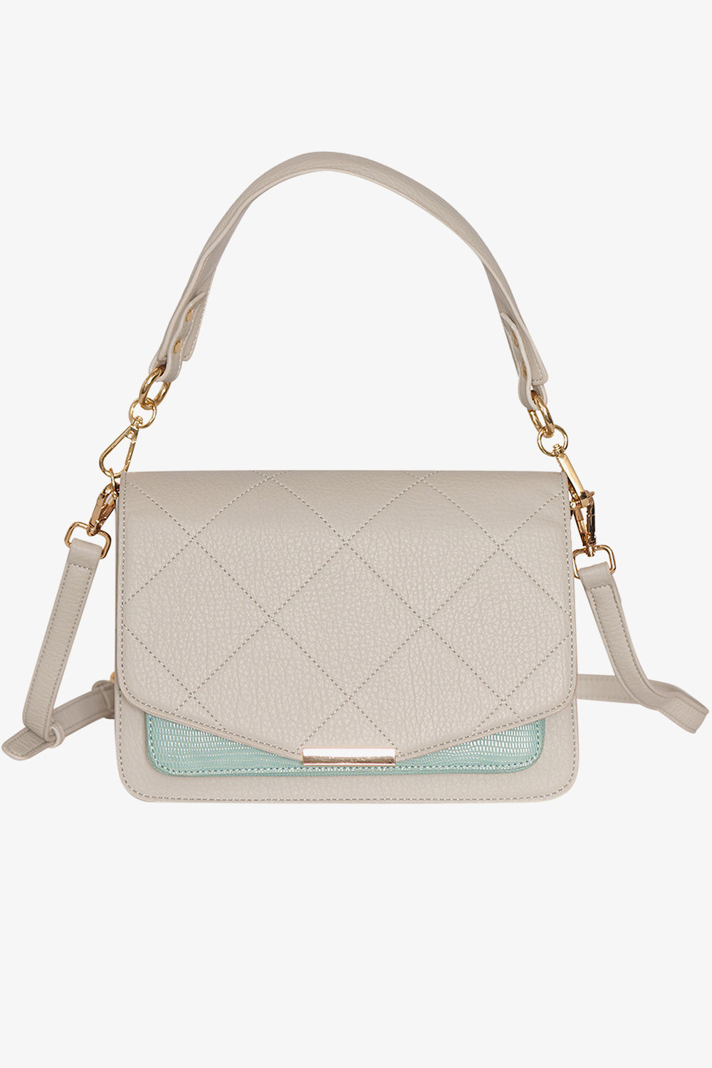 Noellas Blanca Multi Compartment Bag Mint Lizard/Grey. Køb Tasker hos www.noellafashion.dk