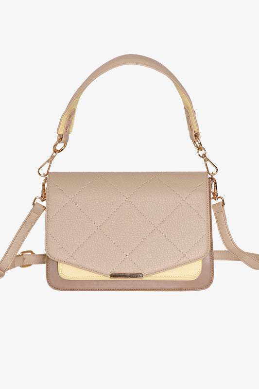 Noellas Blanca Multi Compartment Bag Pastel Yellow/Taupe. Køb Tasker hos www.noellafashion.dk