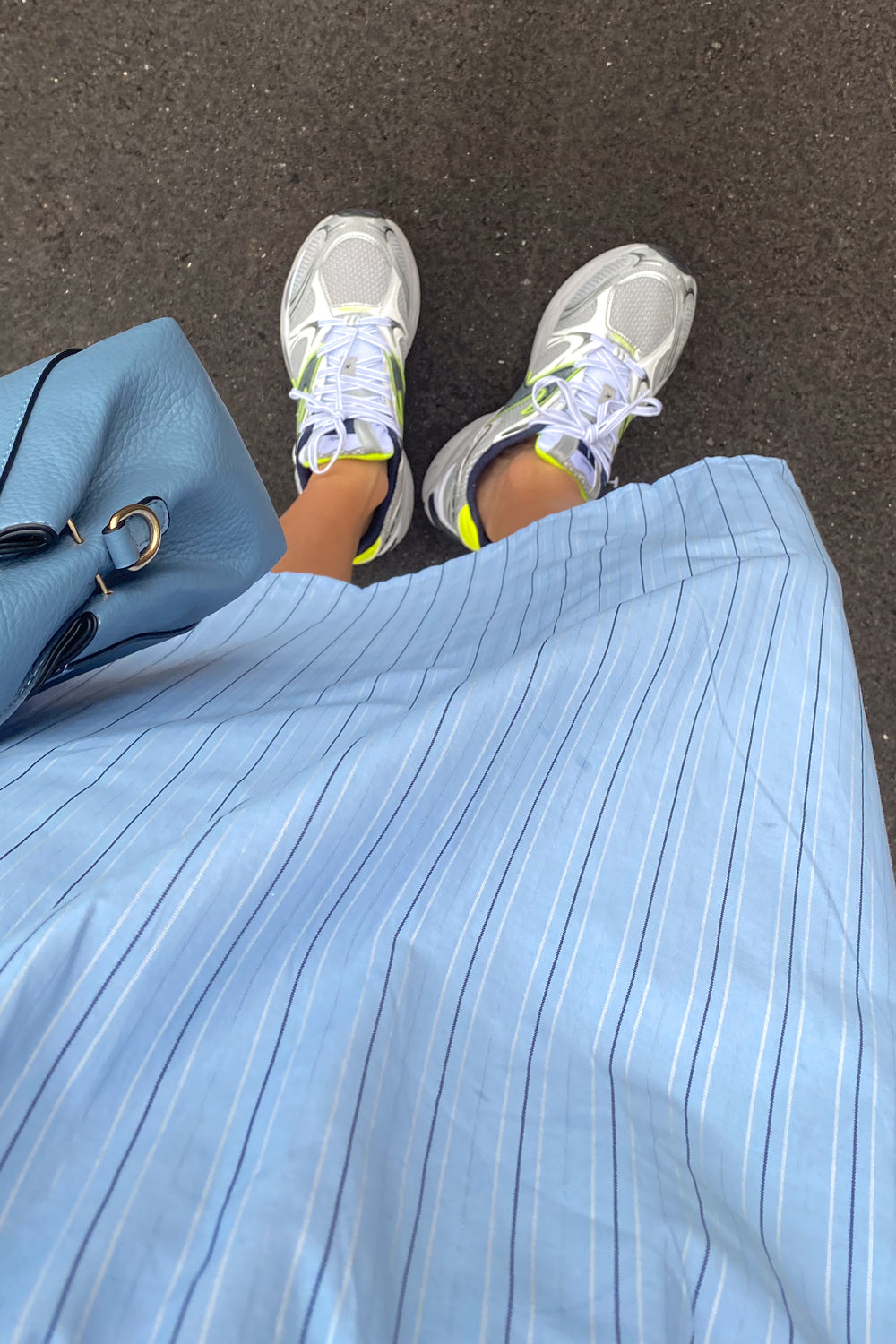 Sally Skirt Light Blue Stripe