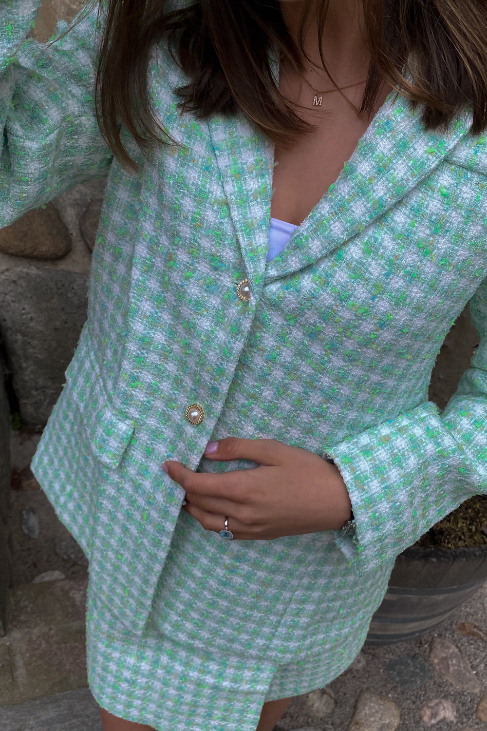 Jasmine Loose Blazer Lime Mix