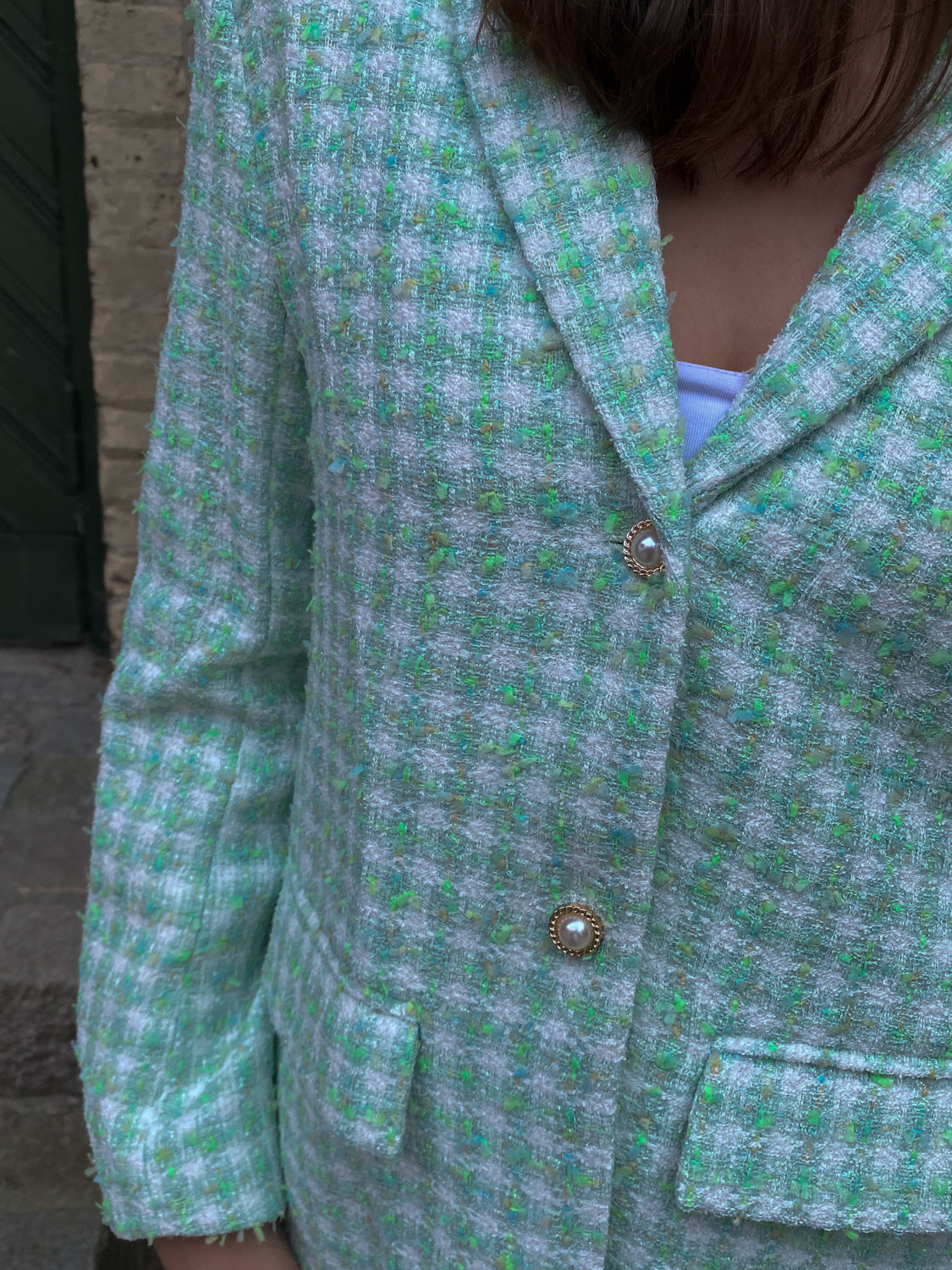 Jasmine Loose Blazer Lime Mix