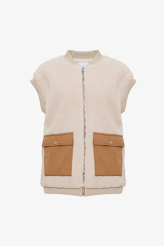Effi Pile Vest Polyester Camel/sand Mix