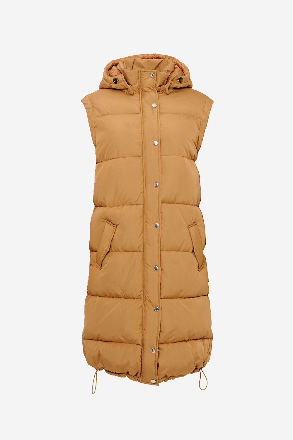 Noellas Eliza Puffer Waistcoat Camel. Køb Jakker hos www.noellafashion.dk