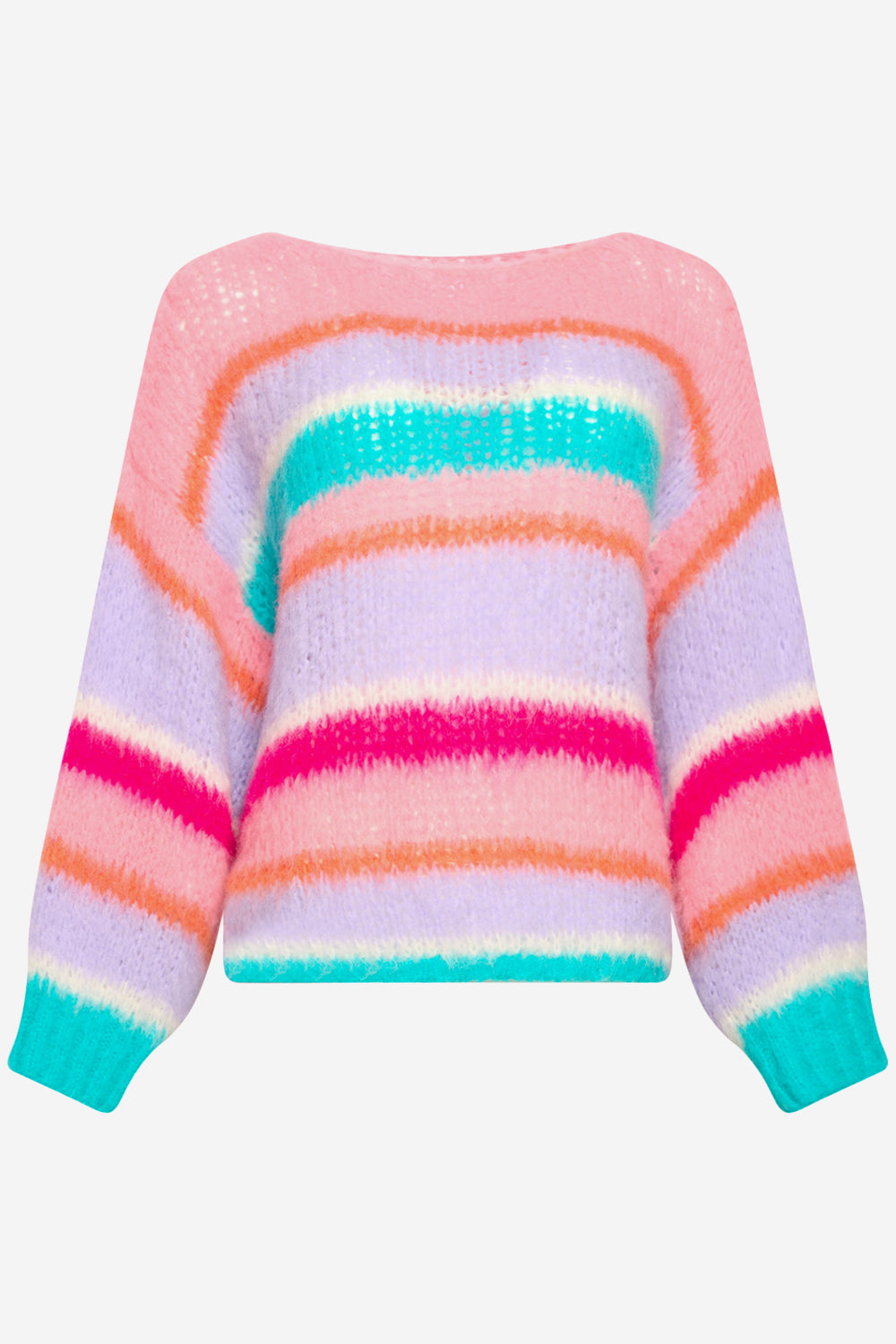 Noellas Ella Knit Sweater Rose/Blue/Lilac Mix. Køb Striktrøjer hos www.noellafashion.dk