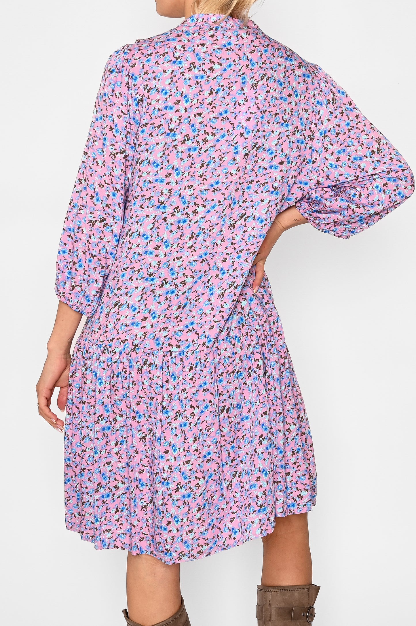 Imogen Dress Pink/Blue Flower