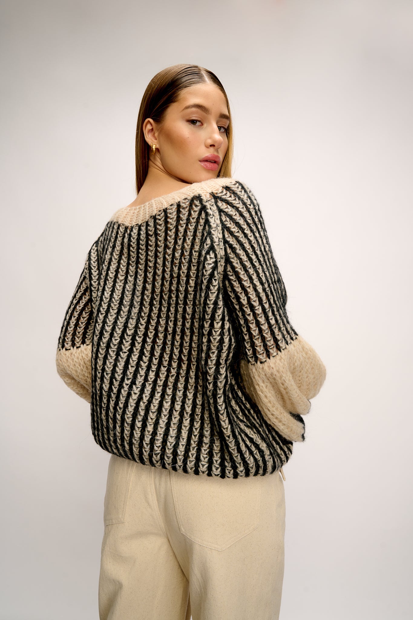 Liana Knit Sweater Cream/black