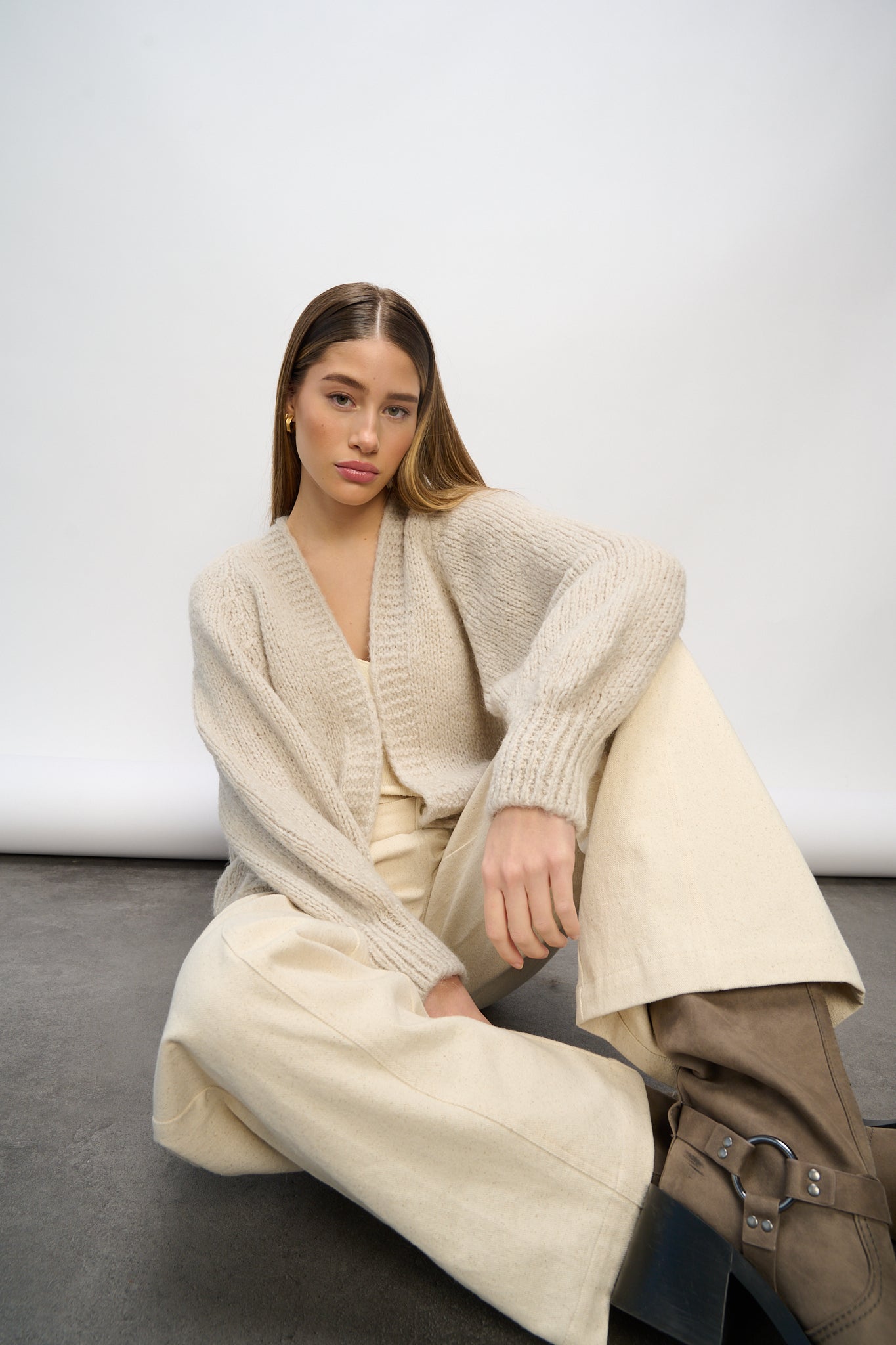Fora Knit Cardigan Sand