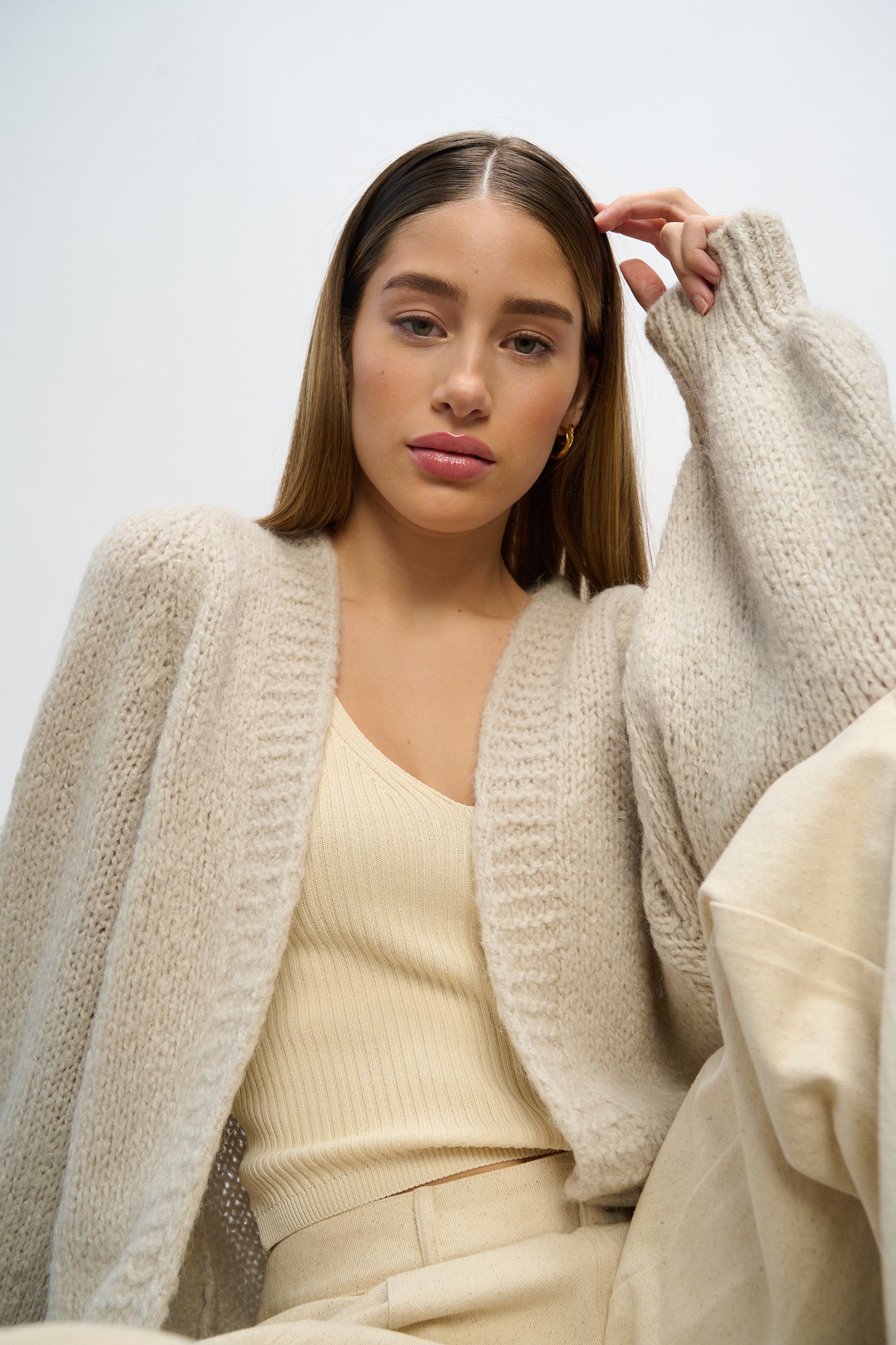Fora Knit Cardigan Sand