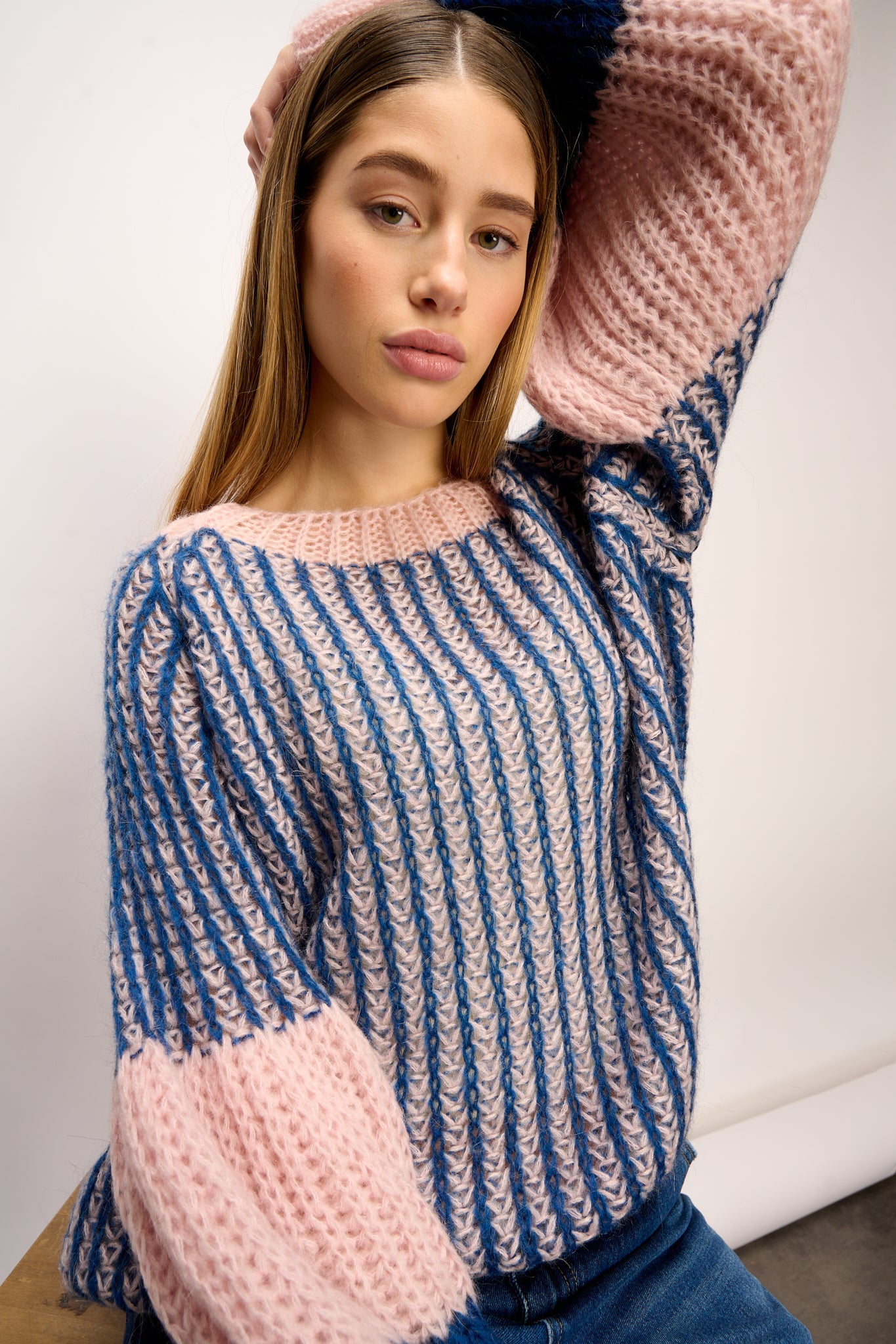 Liana Knit Sweater Rose/Navy