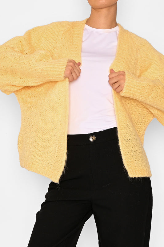 Fora Knit Cardigan Yellow Melange