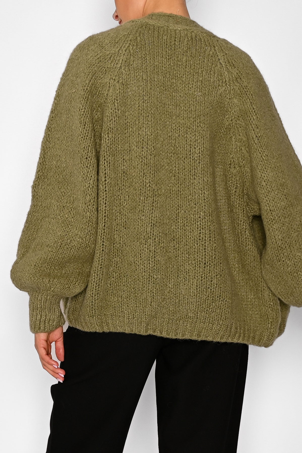 Fora Knit Cardigan Army