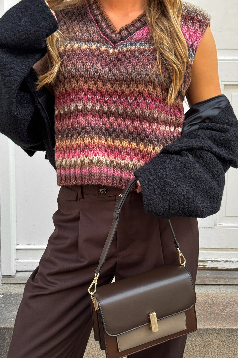 Gio Knit Vest Rust Mix