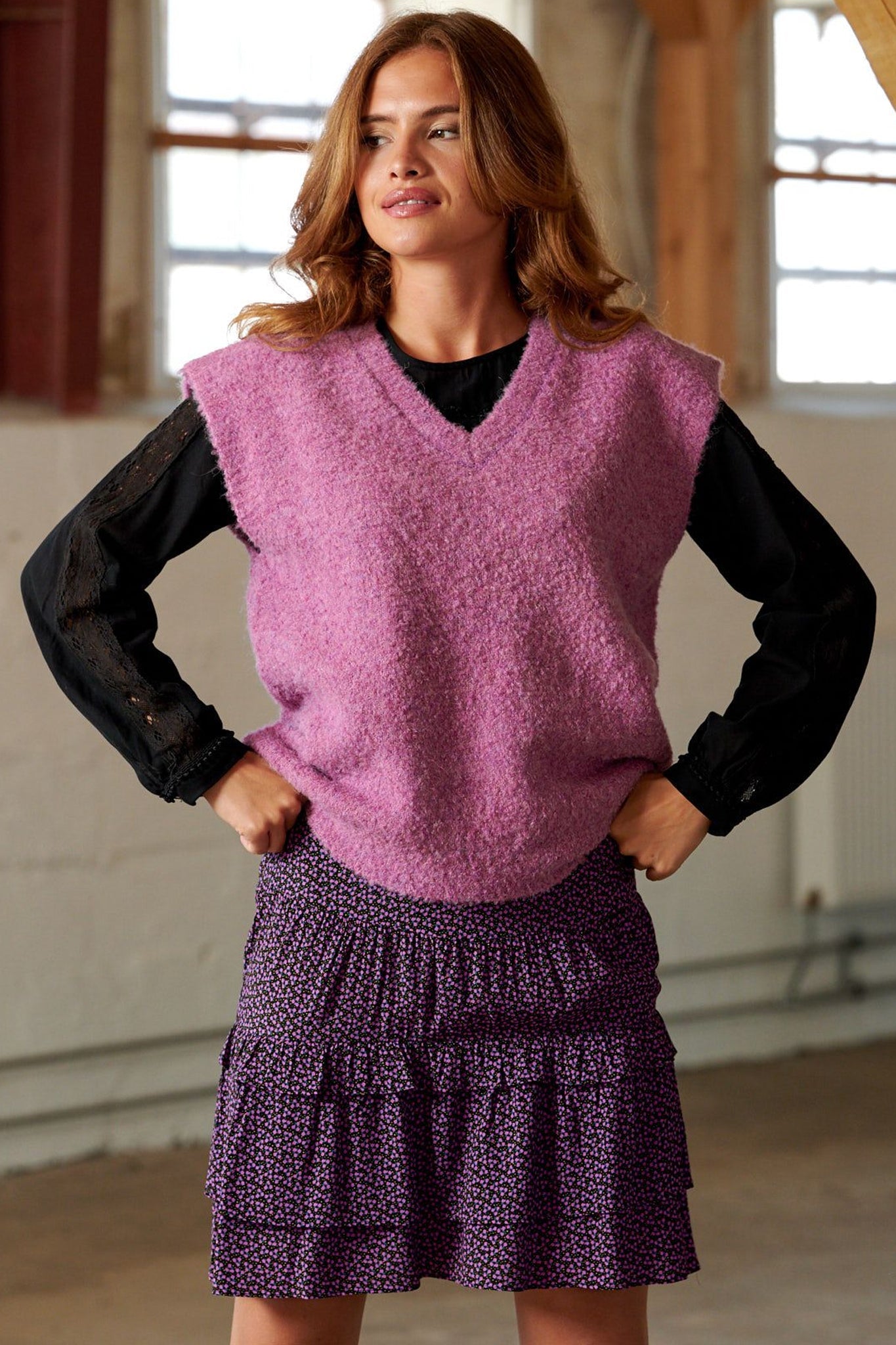 Hamilton Skirt Viscose Lilac Flower