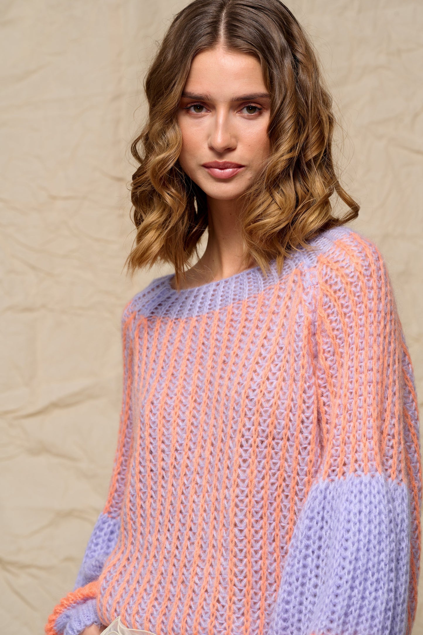 Liana Knit Sweater Lilac/Apricot Mix