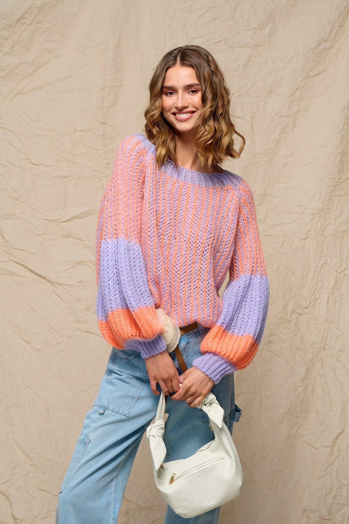 Liana Knit Sweater Lilac/Apricot Mix