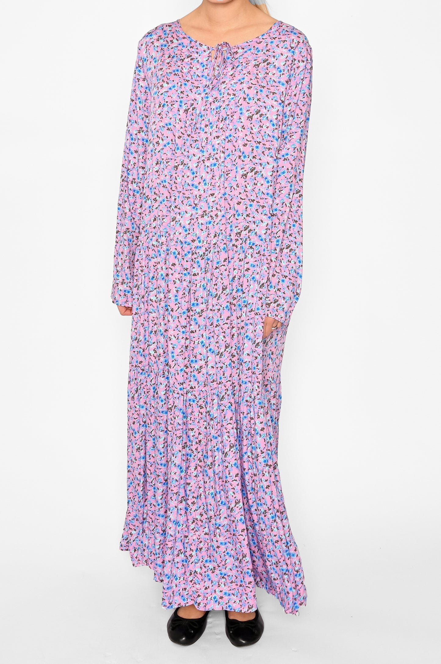 Imogen Long Dress Pink/Blue Flower