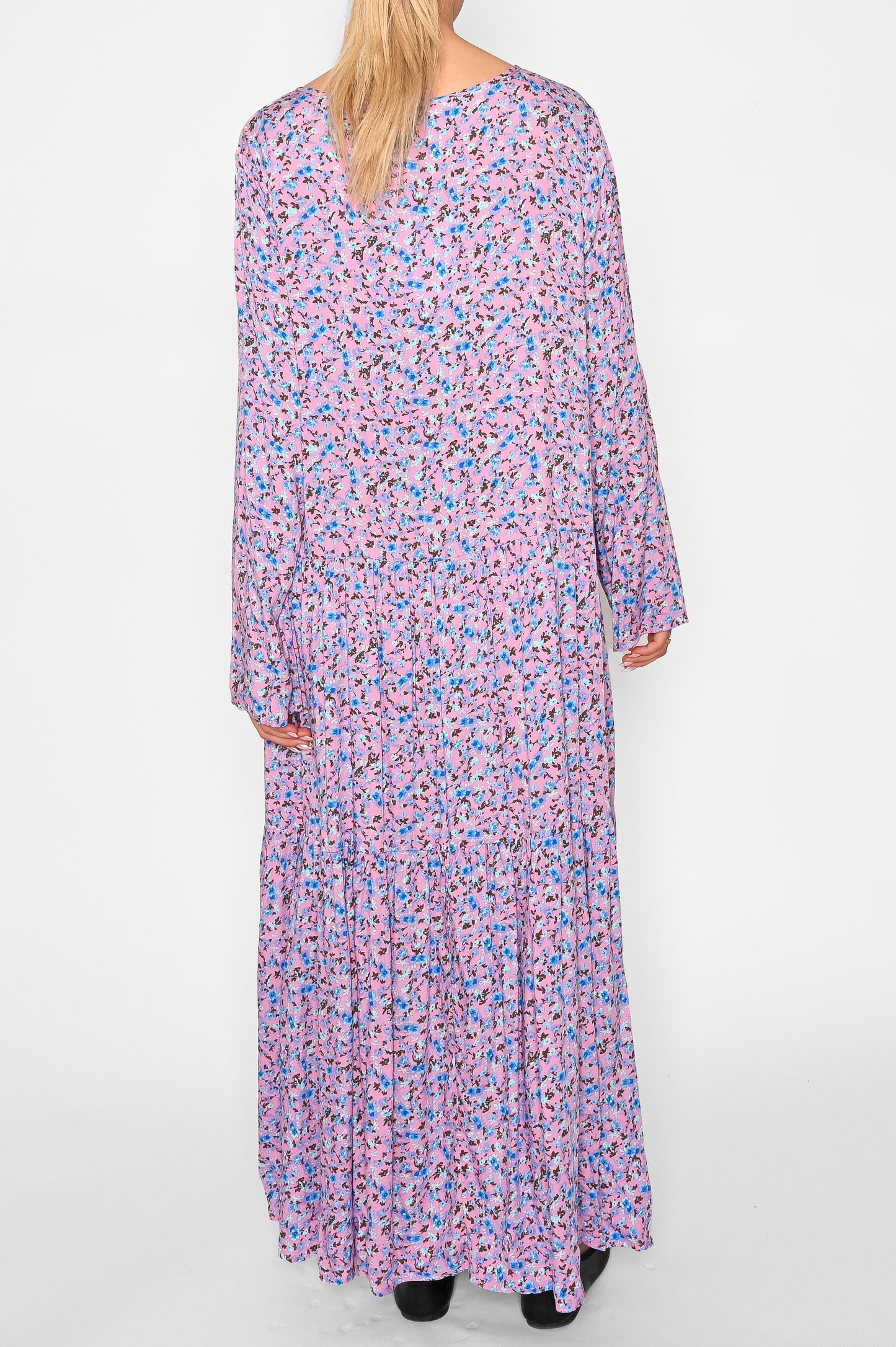 Imogen Long Dress Pink/Blue Flower