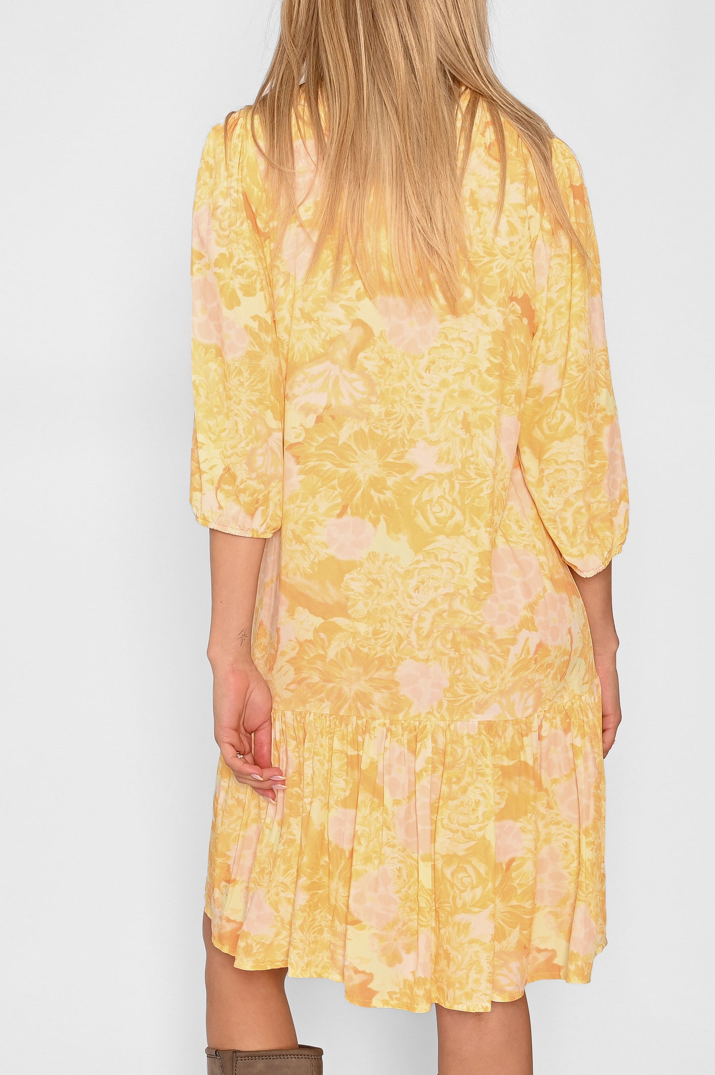 Imogene sh. Dress Rose Yellow Flower