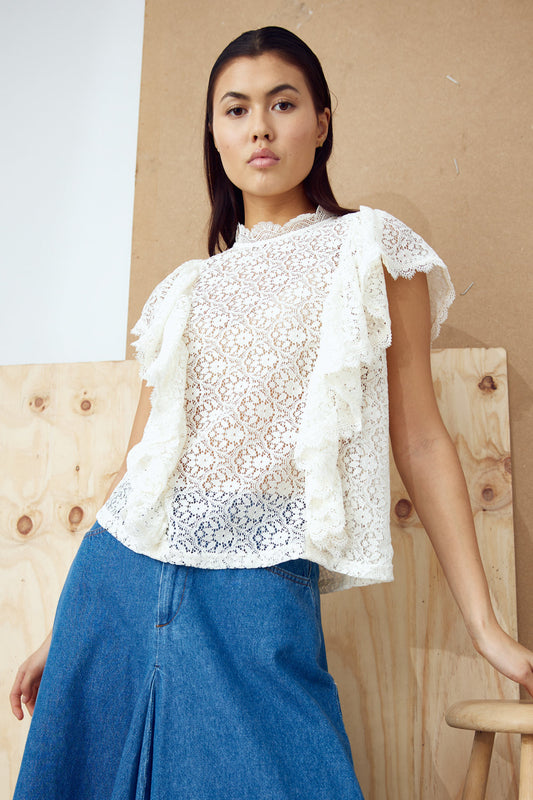 Noellas Jamia Blouse Offwhite. Køb Bluser hos www.noellafashion.dk
