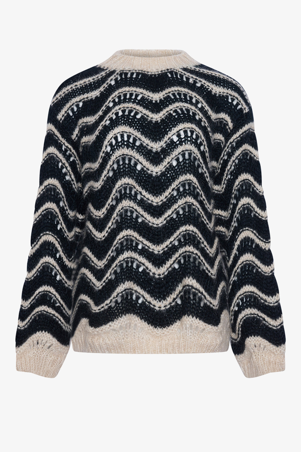 Noellas Jaylani Knit Black Sand Mix. Køb Striktrøjer hos www.noellafashion.dk