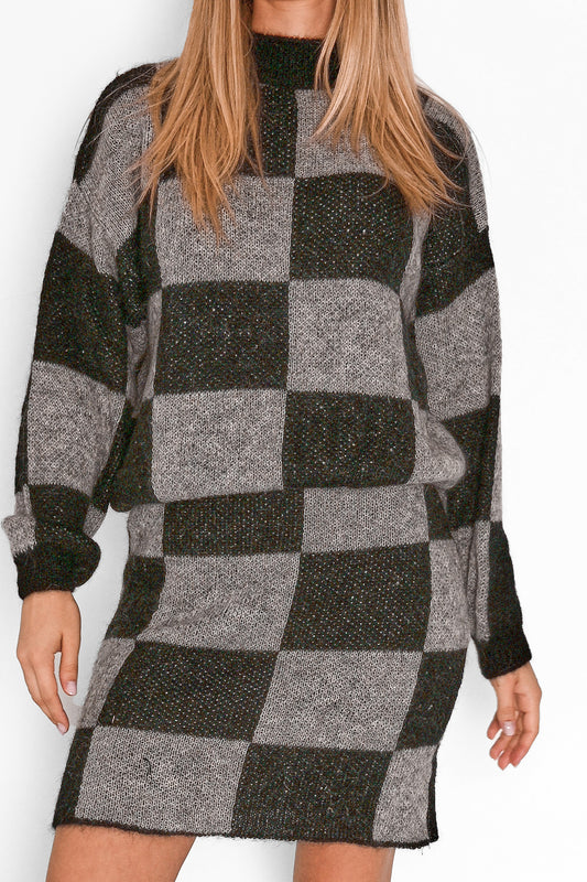 Kiana Knit Sweater Black/Grey