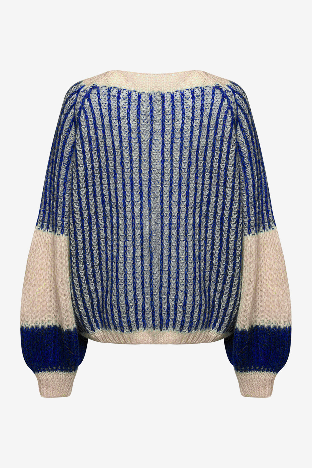 Liana Knit Sweater Cream/Cobalt Blue