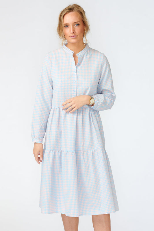 Lipe Dress Cotton Checks CN Rose/light blue Checks