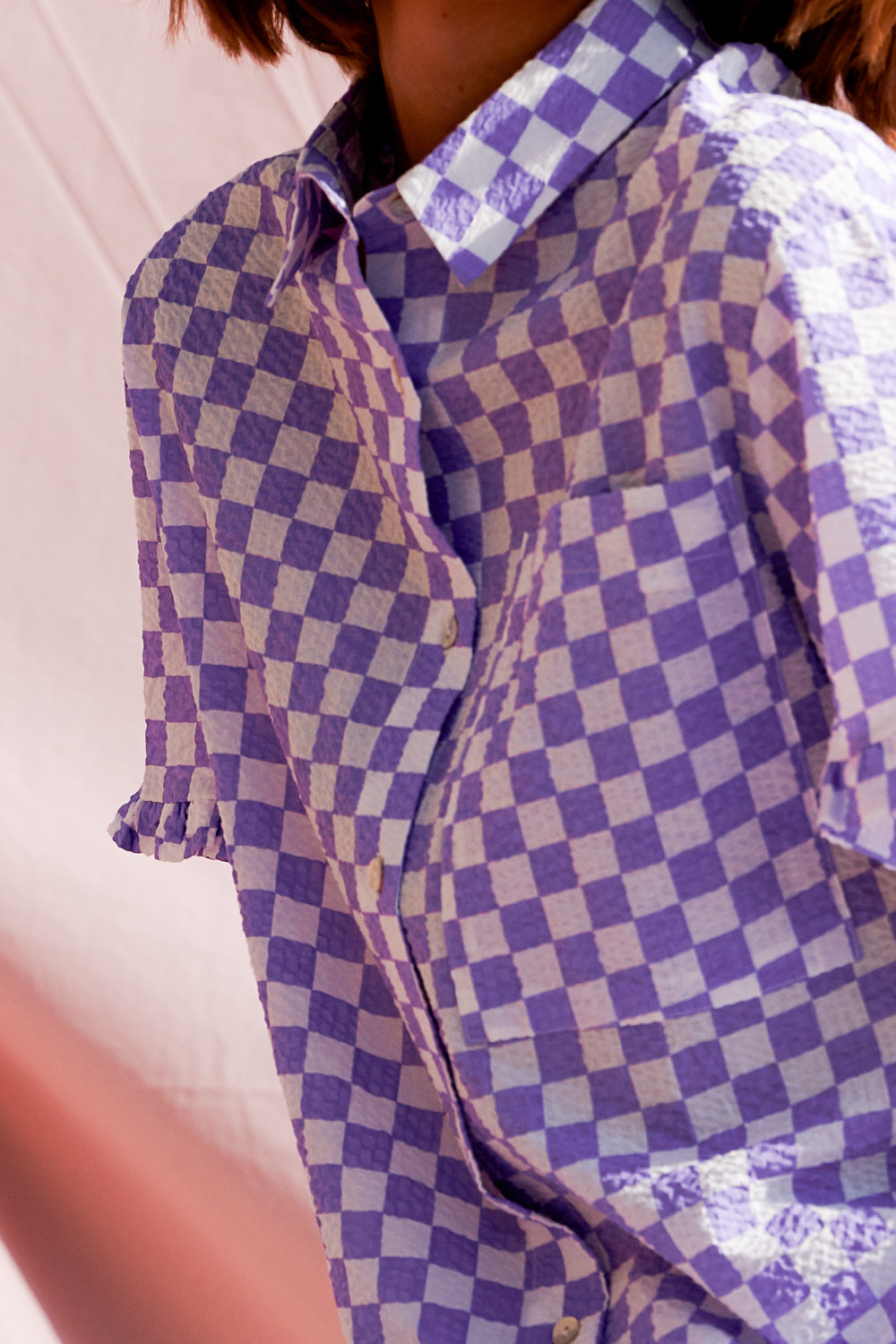 Mariana Ruffle S/S Shirt Lavender