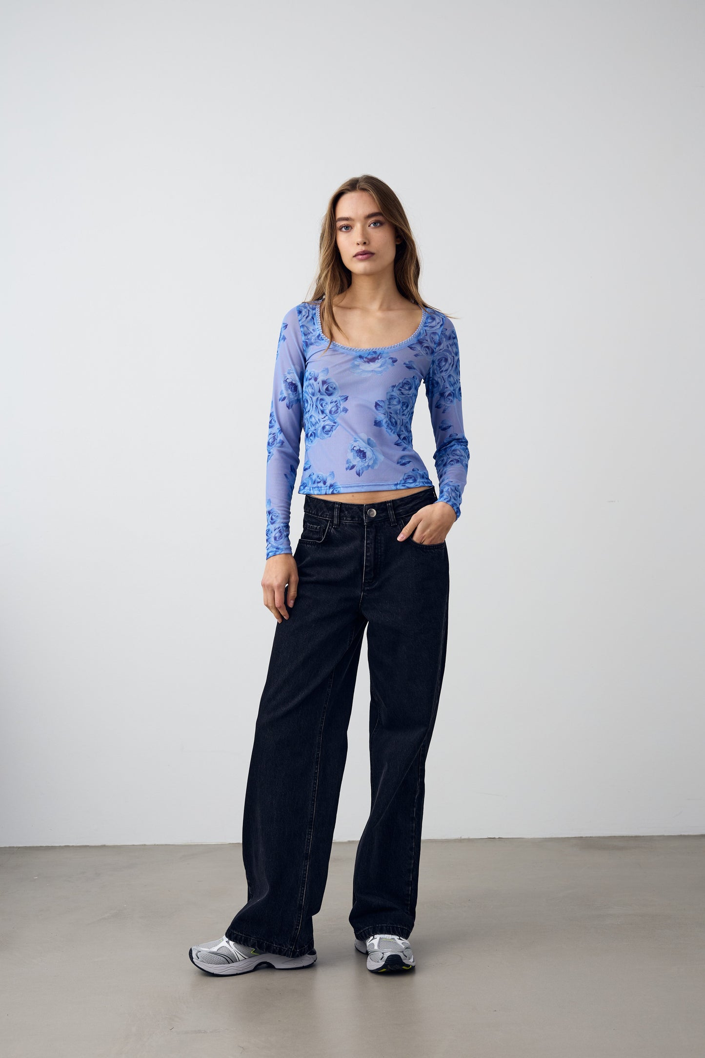Kilea Top LS Tobi Blue Print