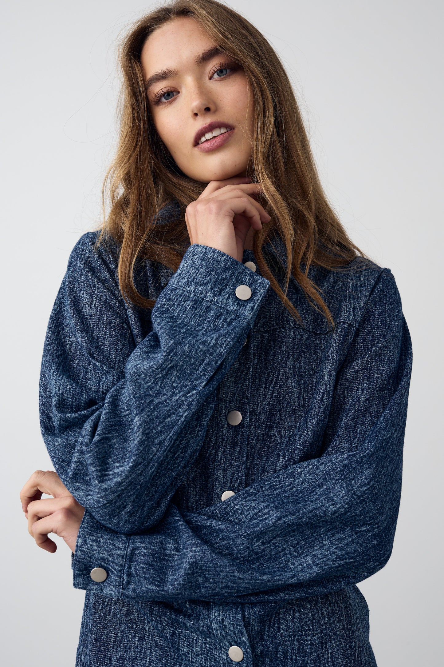 Benita Ls Dress Blue Snow Wash