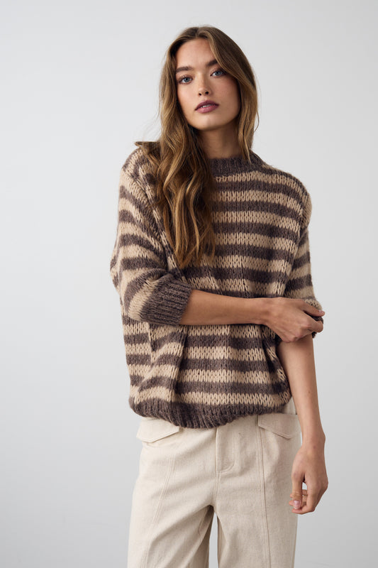 Noellas Lyla Knit Camryn Coffee stripe.