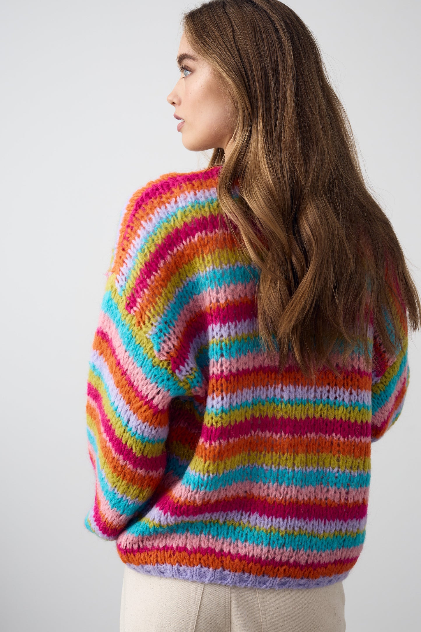 Rima Knit Cardigan Rainbow Combo