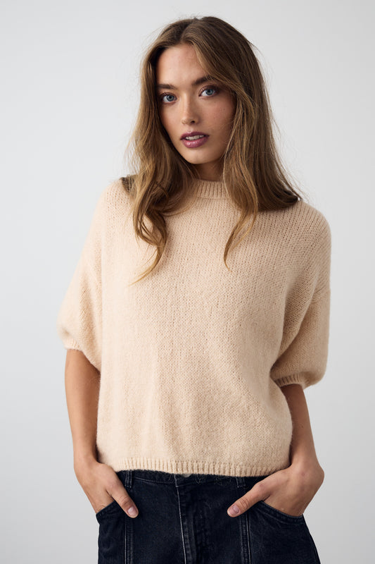 Noellas Mimi Knit Jumper Granola. Køb Striktrøjer hos www.noellafashion.dk