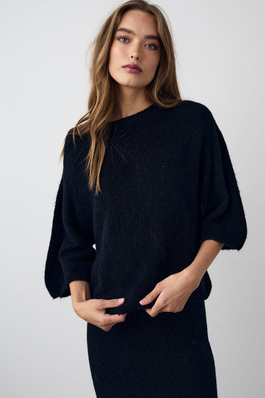 Noellas Kaisa Knit Black. Køb Striktrøjer hos www.noellafashion.dk