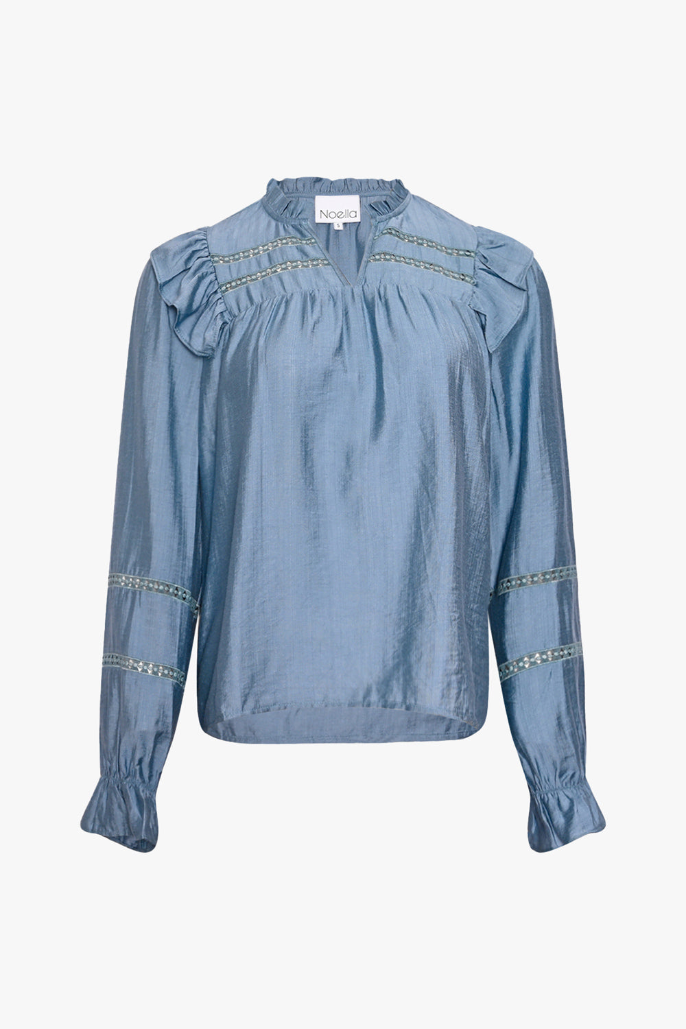 Noellas Salba Blouse Dusty Blue. Køb Skjorter hos www.noellafashion.dk