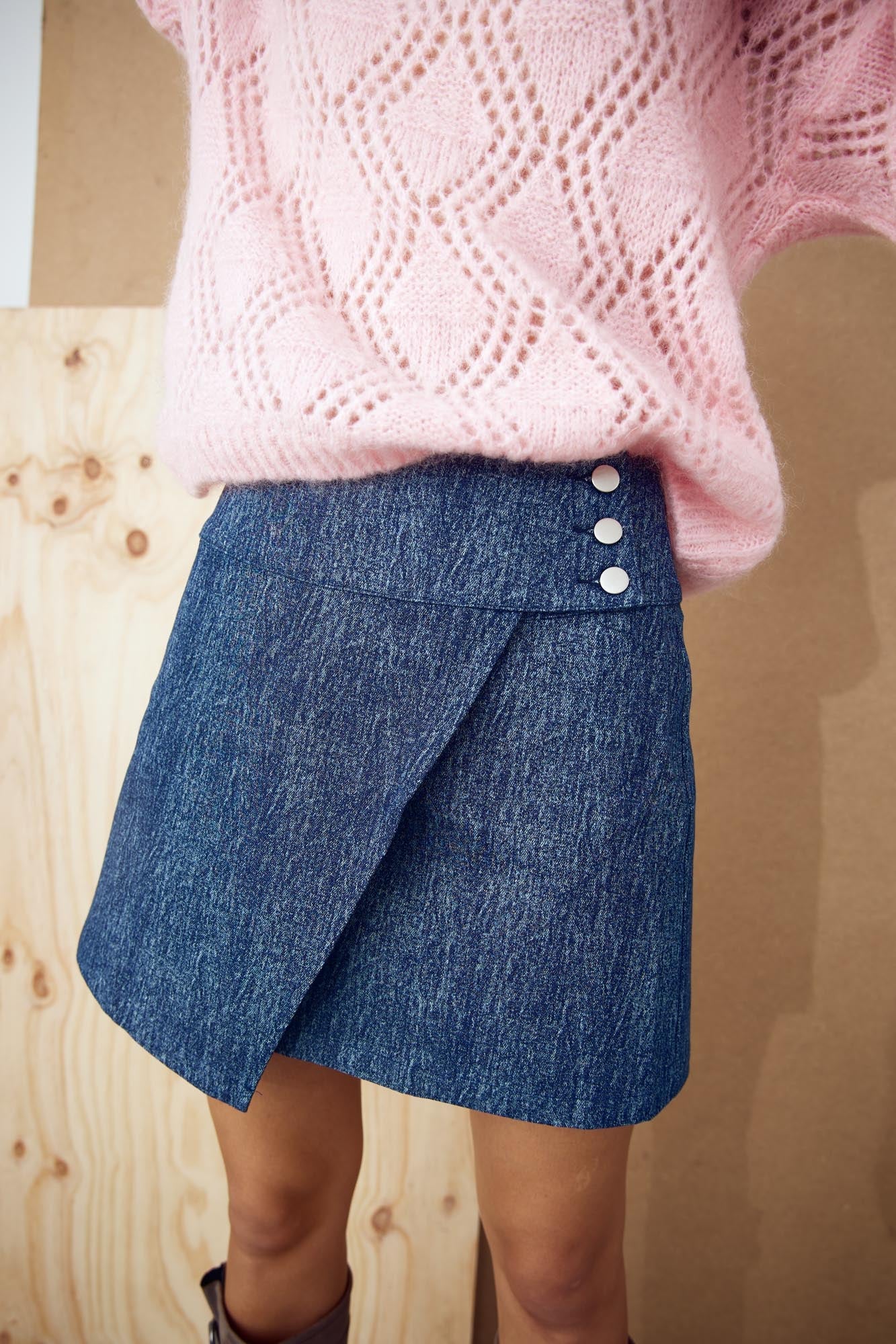 Noellas Jennielee Skirt Blue Snow Wash. Køb Nederdele hos www.noellafashion.dk