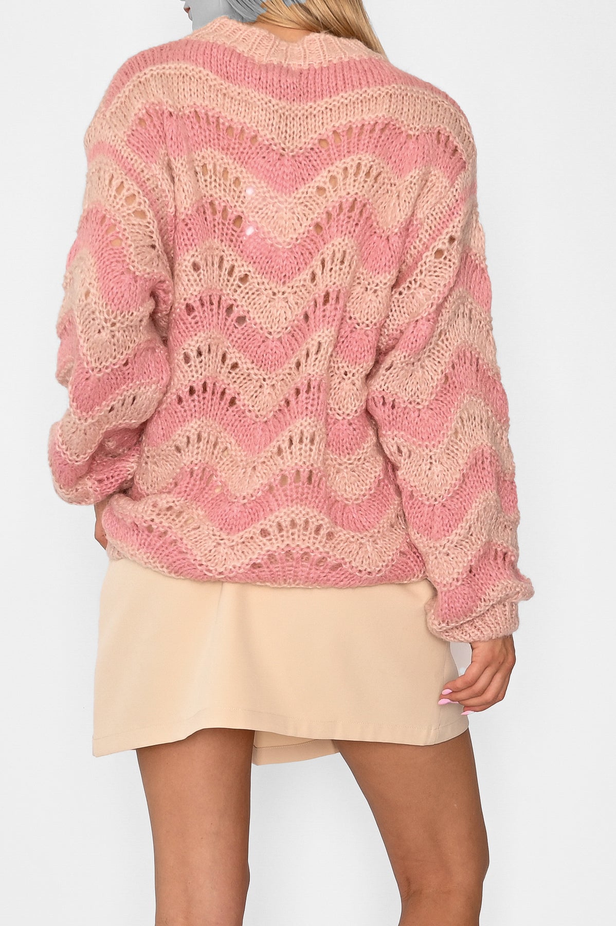 Panama Knit Jumper Rose/Cream