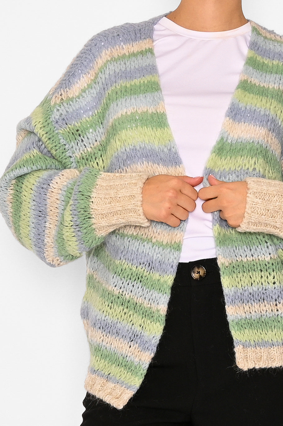 Pool Knit Cardigan Blue/Green Mix