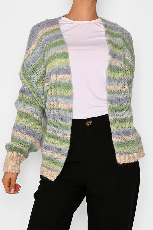 Pool Knit Cardigan Blue/Green Mix