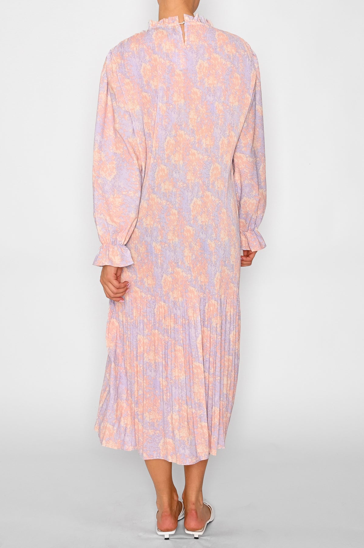 Rebecca Long Dress Lavender/Apricot Print