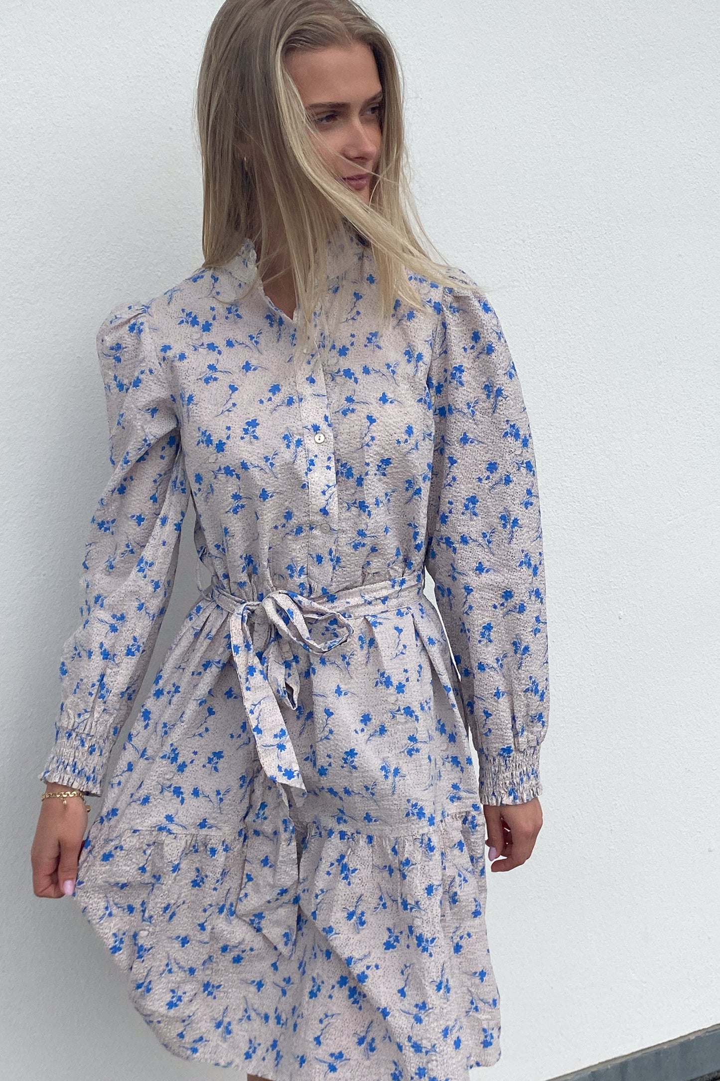 Rina Shirt Dress Flower Blue Flower